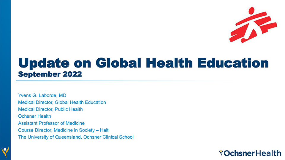 Update on Global Health Education Presentation Thumbnail