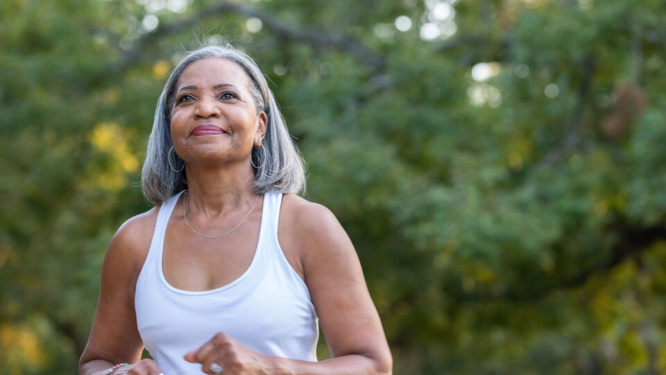 vein care patient exercising outside